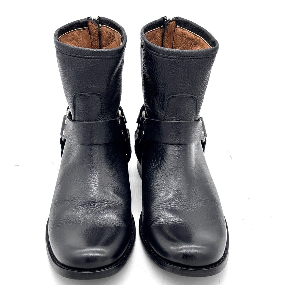 Frye Phillip Harness Short Black Leather Ankle boots - Picture 3 of 6